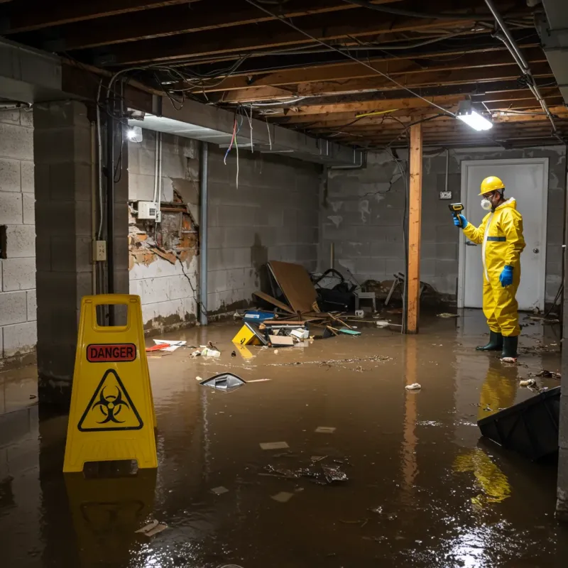 Flooded Basement Electrical Hazard in Cape Carteret, NC Property