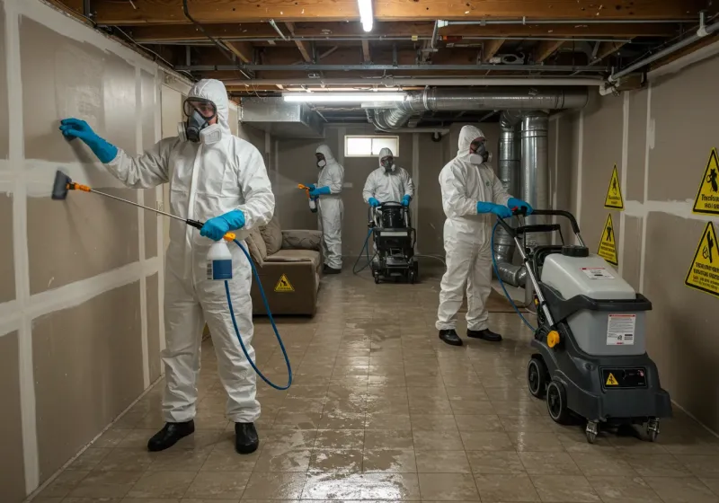 Basement Moisture Removal and Structural Drying process in Cape Carteret, NC